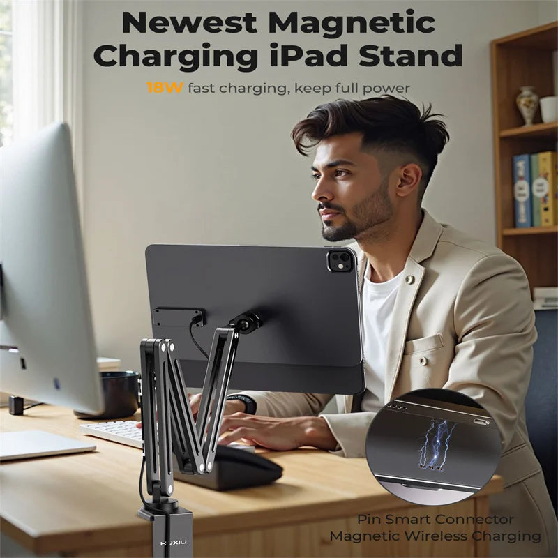 X38Pro Max Magnetic Wireless Charger Stand For iPad Pro 11/13 in M4, For iPad Air 11/13 M2,iPad Pro 11/12.9in Tablet Stand