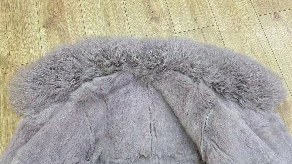 2026 Sprng and Aumn Sort Fur Women's Sheskin Jcket, Taned Sede Fabric, 100% Ntural Rbbit ur Liing, Luxrious And F