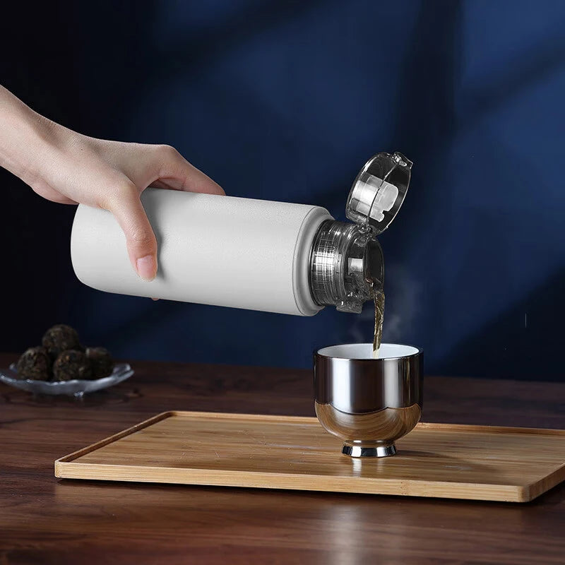 Magnetic cup braised tea cup with tea separation bubble tea cup old white tea braised cup thermal insulation