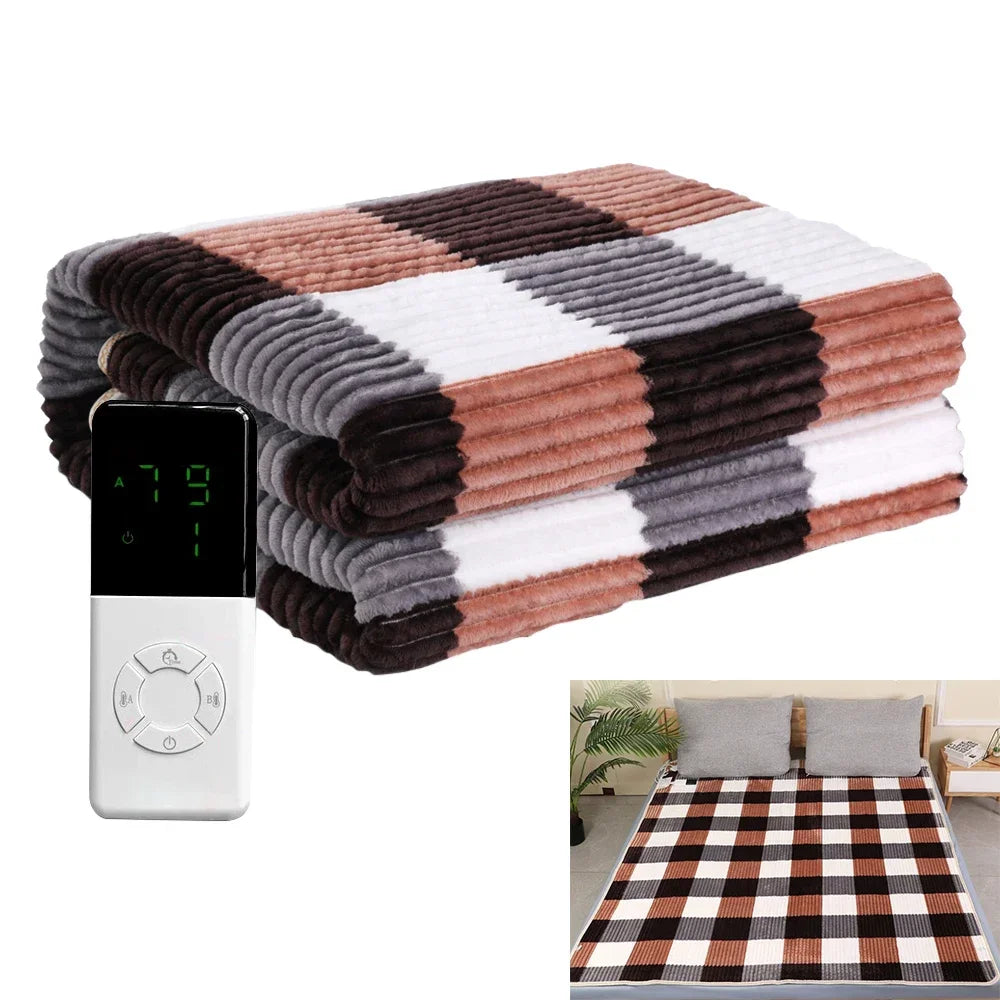 220V Electric Blanket Corduroy Fabric Thicker Heater Warmer Heated Blanket Thermostat 1-9 gears Electric Heating Blanket EU Plug