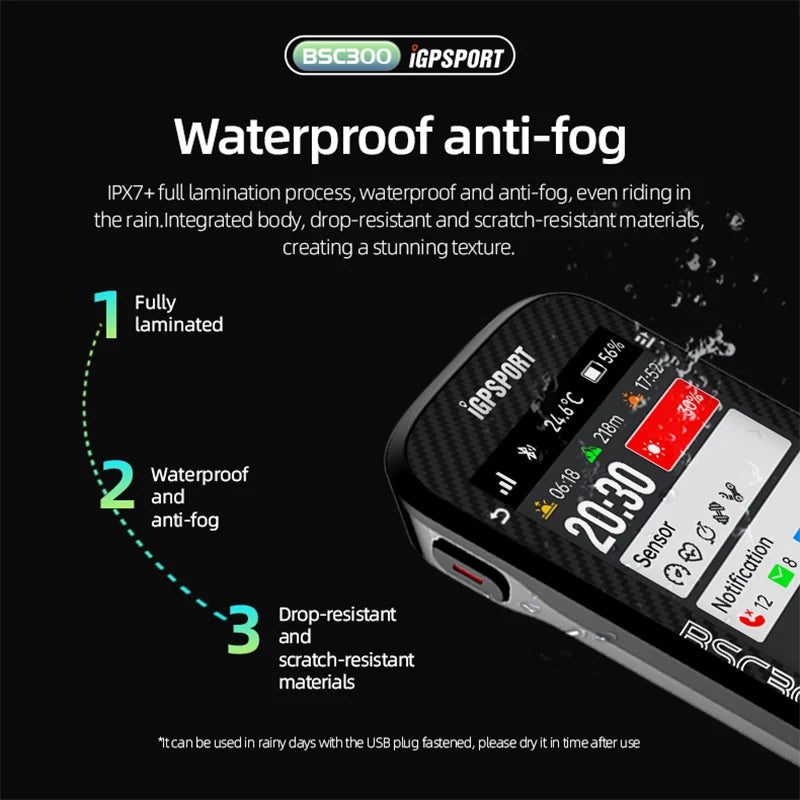 iGPSPORT BSC300 Bicycle GPS Computer Riding Cycling Odometer Route Navigation Wireless Trainning Speedometer Support Powermeter