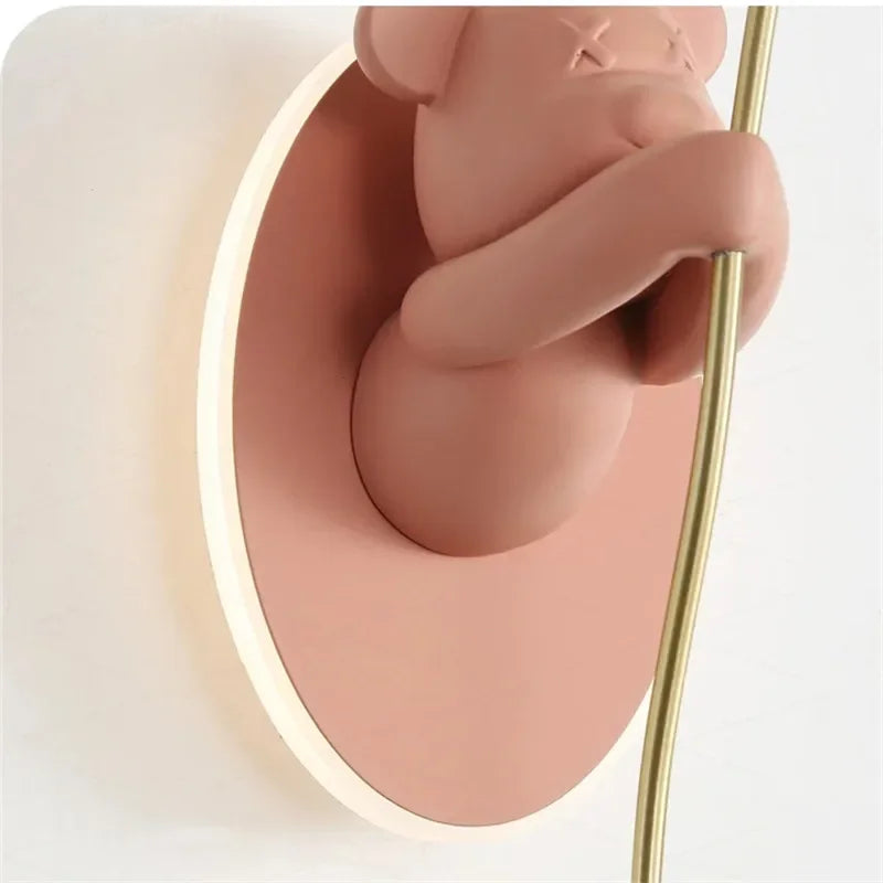 Creative Cartoon Bear LED Wall Light Balloon Lamp Night Light for Children Room Decor Bedside Lamp Study Room Decor Lighting