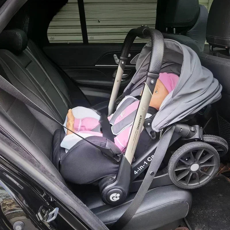 EU in Stock 4In1 Baby Stroller, Multifunctional Stroller Foldable with Car Seat Baby Car Carriage Portable Baby Stroller 3in1