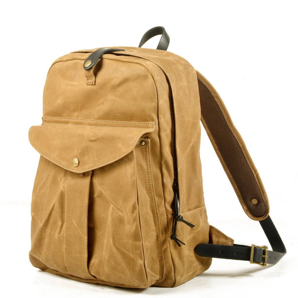 Retro women's backpack outdoor large capacity travel men's backpack waterproof oil wax canvas patchwork leather hiking bag
