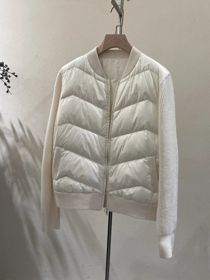 Luxurious casual cashmere goose down jacket