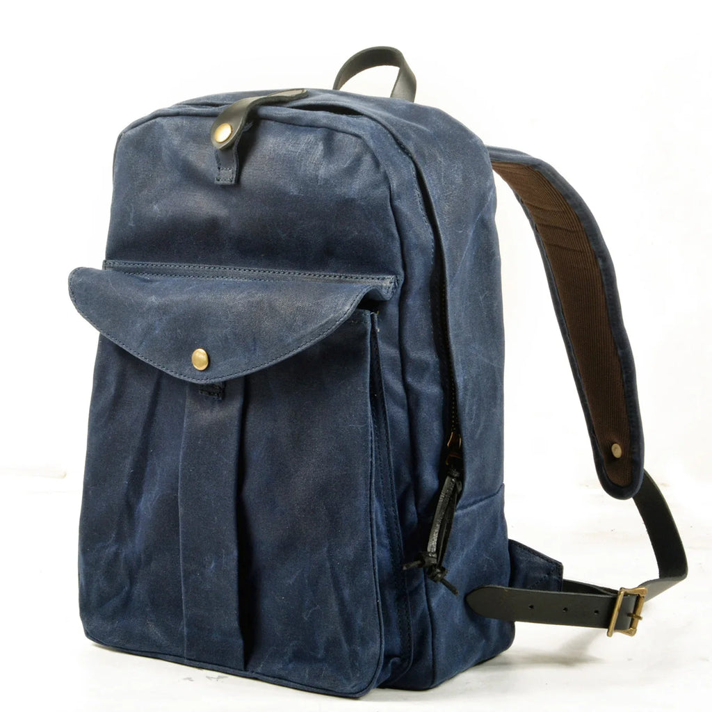 Retro women's backpack outdoor large capacity travel men's backpack waterproof oil wax canvas patchwork leather hiking bag