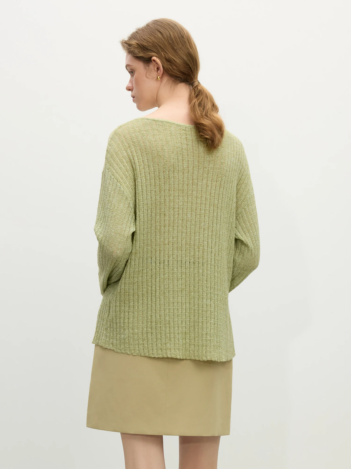 FSLE Office Lady Casual Commuting Linen Natural Loose Knitted Tops 2026 Spring New Pullovers Casual Loose Women Tops 25FS11344