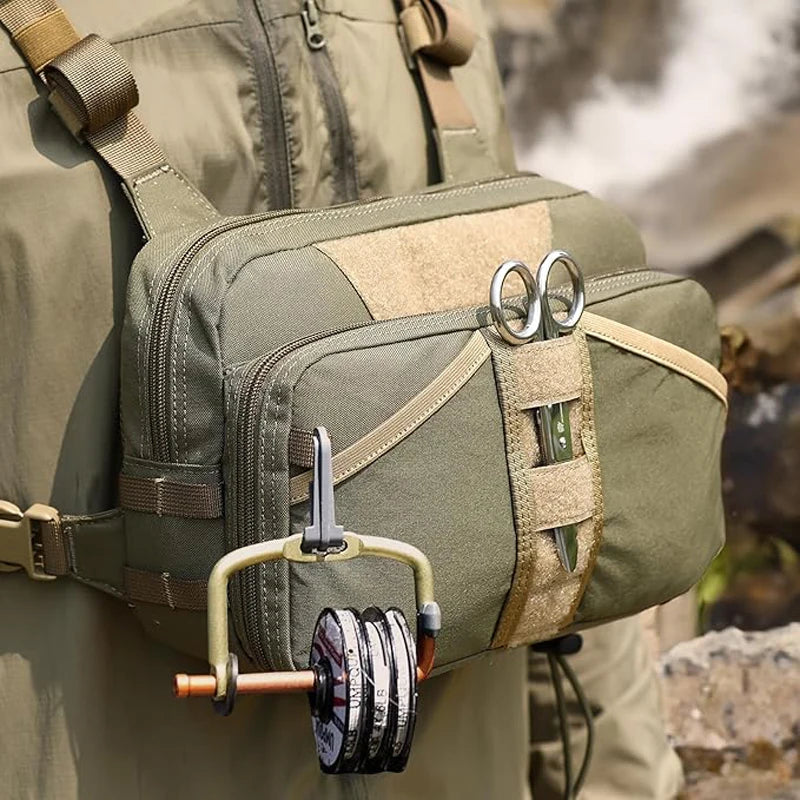 Fishing Chest Pack, Fly Fishing Bag for Men and Women, Tackle and Fly Boxes Storage Pack, Hunting Binocular Pack