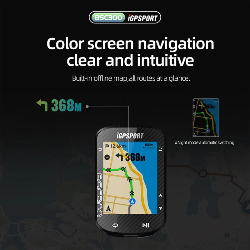 iGPSPORT BSC300 Bicycle GPS Computer Riding Cycling Odometer Route Navigation Wireless Trainning Speedometer Support Powermeter