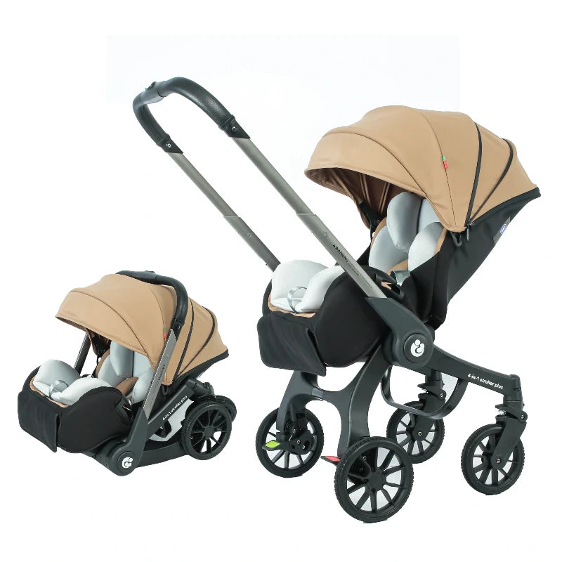 EU in Stock 4In1 Baby Stroller, Multifunctional Stroller Foldable with Car Seat Baby Car Carriage Portable Baby Stroller 3in1
