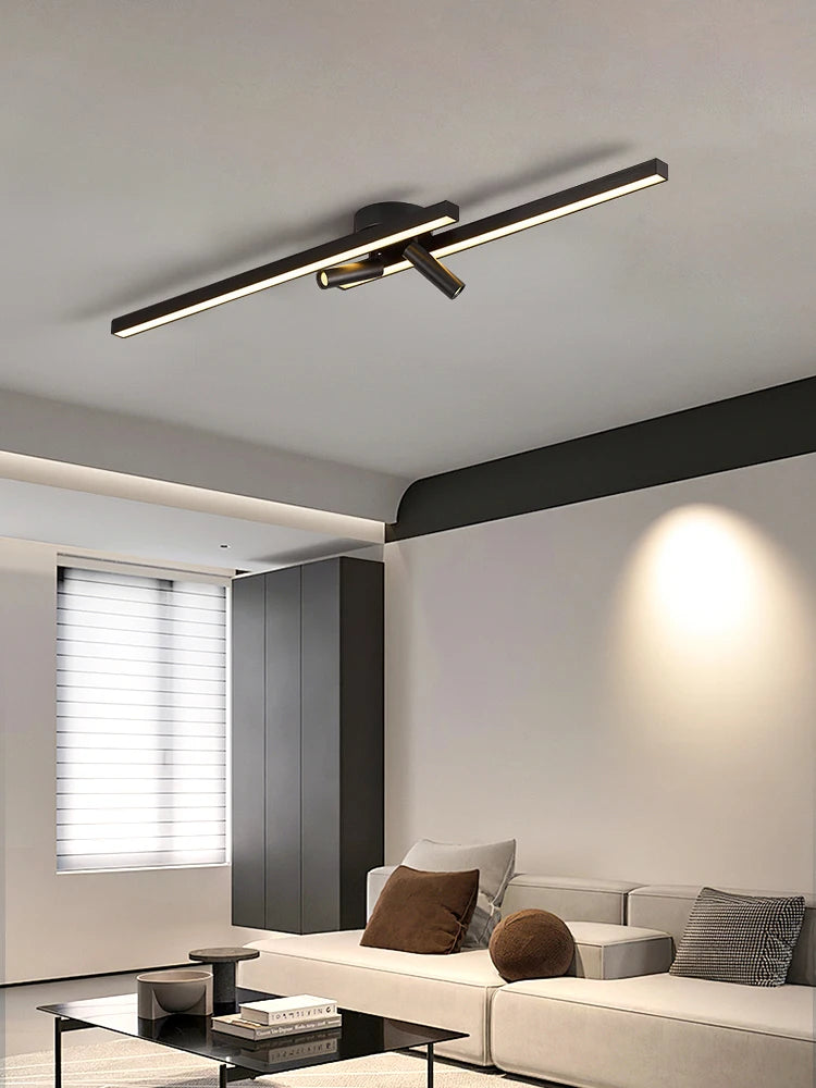 Long Aluminium Modern LED Ceiling Light Creative Design Ceiling Lamp Indoor Lighting Fixture Hallway Balcony Aisle Office Lustre